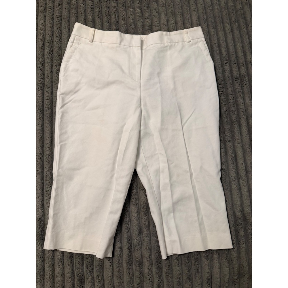 Ann Taylor LOFT Petites White Capri Pants Size 10P Cropped Trousers Stretch